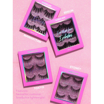 SHEGLAM Faux Cils Pour Amoureux De La Nuit Tardive - Tokyo, 3 Paires De Cils Faux Légers, Confortables, Naturels, Teintés, Pleins, Plus Longs, Plus Épais, Pour Une Extension De Cils Diy - 2611480