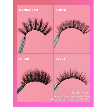 SHEGLAM Faux Cils Pour Amoureux De La Nuit Tardive - Tokyo, 3 Paires De Cils Faux Légers, Confortables, Naturels, Teintés, Pleins, Plus Longs, Plus Épais, Pour Une Extension De Cils Diy - 2611480