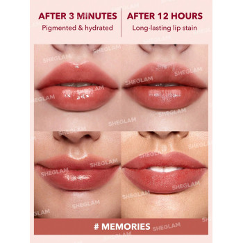 SHEGLAM Lip Tint Take A Hint-memories Gloss À Lèvres Longue Tenue À Changement De Couleur Avec Une Finition Brillante Élevée, Tache Hydratante Pour Les Lèvres Sèches, Non Collante Et Durable Toute La Journée - 3680226