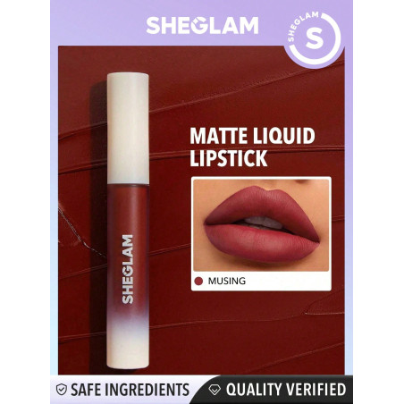 SHEGLAM Matte Allure Rouge À Lèvres Liquide-musing Longue Durée Rouge À Lèvres Haute Pigmentation Nourrissant L'huile De Tournesol Réduire Les Ridules Des Lèvres Soin Des Lèvres Maquillage Des Lèvres - 1514064