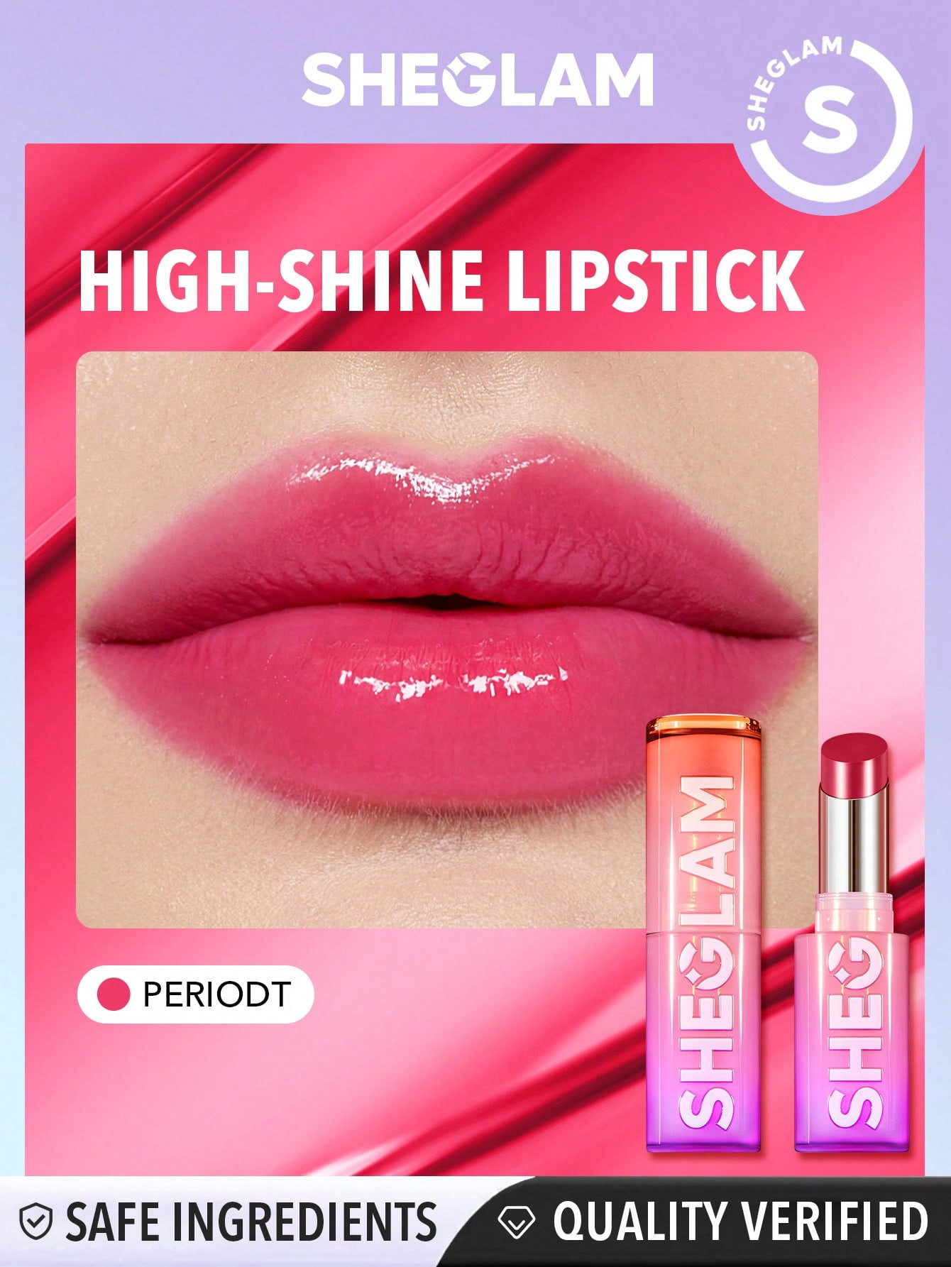 SHEGLAM Mirror Kiss High-Shine Lipstick-Periodt - 29925403