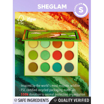 SHEGLAM Palette De Fard À Paupières Shimmer Matte Forever Feather De 12 Couleurs Avec Des Couleurs Audacieuses Rouge, Vert, Bleu, Tenue Longue Durée, Ne Tachepas, Hautement Pigmentée Et Douce Pour Un Maquillage Des Yeux Agréable - 2652590