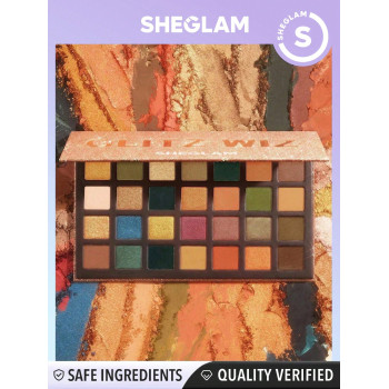 SHEGLAM Palette Glitz Wiz - Brick Lane, Palette De Fards À Paupières Métalliques Mats De 28 Couleurs, Tons Neutres Et Chauds, Fards À Paupières Professionnels Non Gras, Cosmétiques Pour Maquillage Des Yeux - 1306488