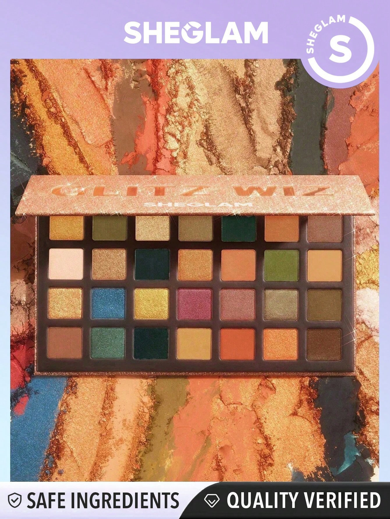 SHEGLAM Palette Glitz Wiz - Brick Lane, Palette De Fards À Paupières Métalliques Mats De 28 Couleurs, Tons Neutres Et Chauds, Fards À Paupières Professionnels Non Gras, Cosmétiques Pour Maquillage Des Yeux - 1306488