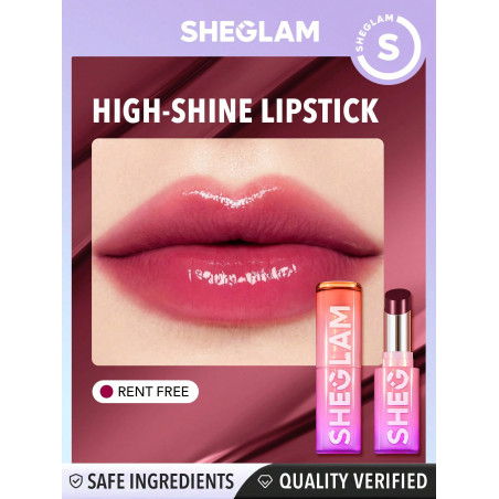 SHEGLAM Mirror Kiss High-Shine Lipstick-Rent Free - 29925980