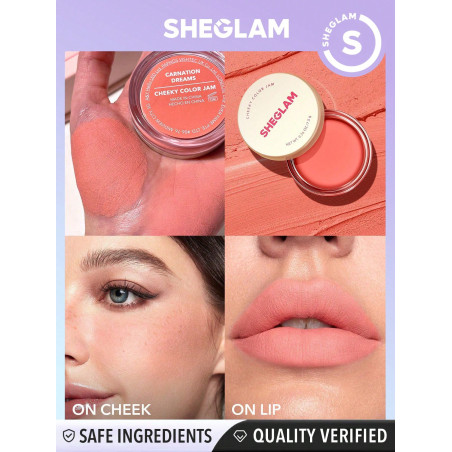 SHEGLAM Effronté Couleur 6 Nuances Multi-Usage Blush Crème Crème À Lèvres Mat Haut Pigmenté Naturel Blush Poudre Maquillage Du Visage - 16925099