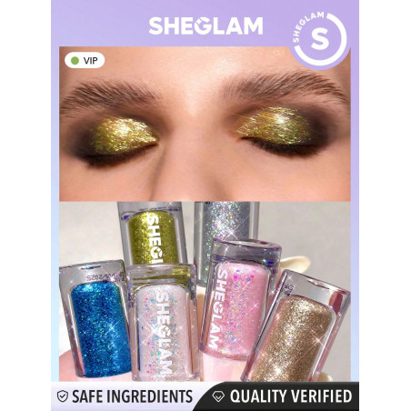 SHEGLAM Party Glitter Liner-vip Gel Pour Ombres À Paupières Liquides Vert À Haute Brillance À Tenue Longue Fortement Pigmenté Y2k En Vert - 11860415