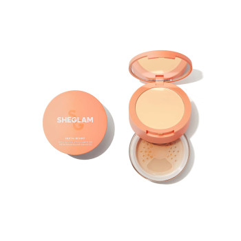 SHEGLAM Duo De Poudre Fixante Pour Le Visage Et Sous Les Yeux - Sable Lisse 2 En 1 Poudre Libre Éclaircissante Poudre Fixante Mate Sans Pores Poudre Étanche Maquillage De Visage Poudre Pour L'hiver Vendredi Noir - 2960272