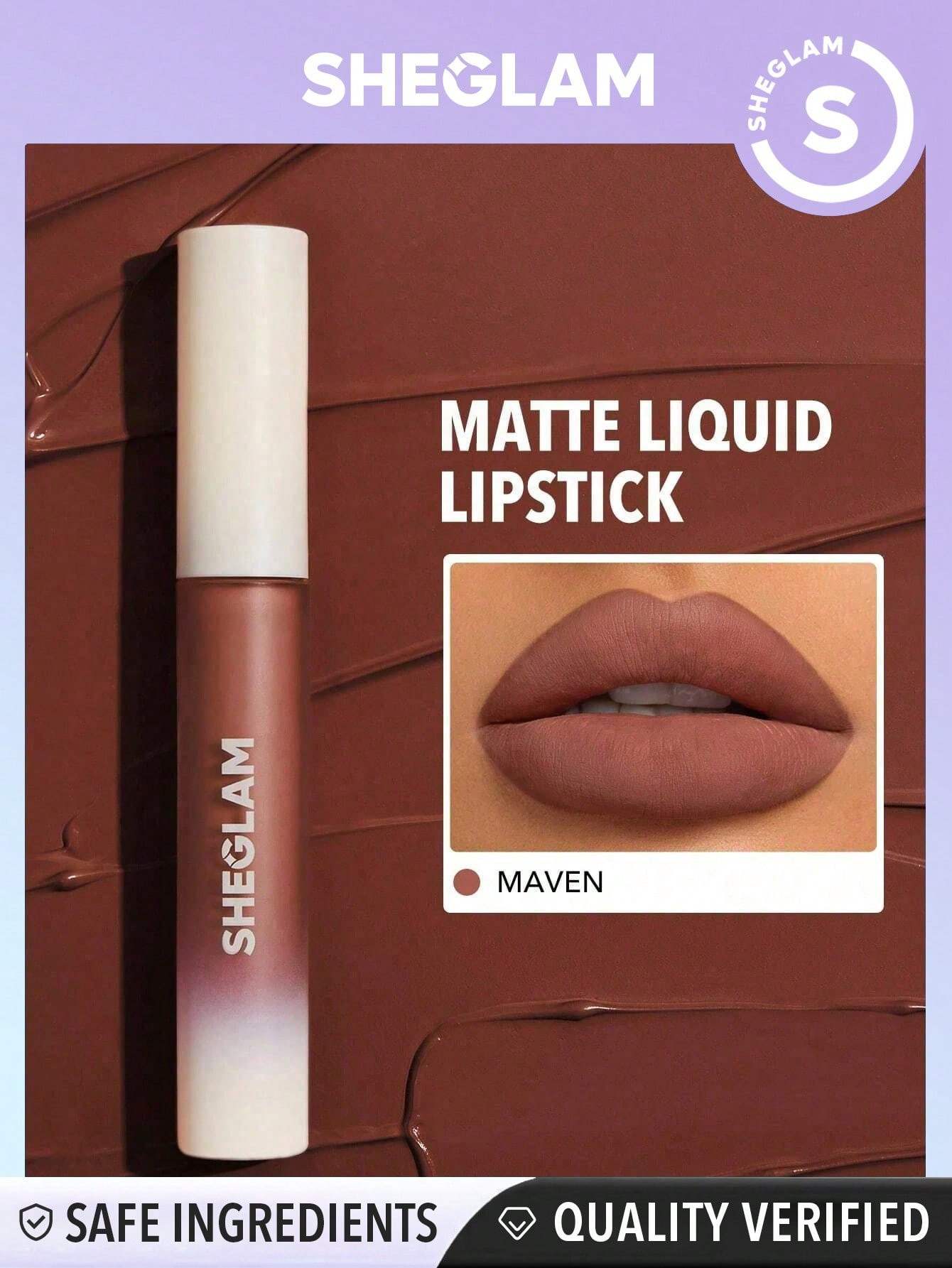 SHEGLAM Rouge À Lèvres Liquide Matte Allure - Maven Longue Durée À Haute Pigmentation Avec Huile De Tournesol Nourrissante Pour Réduire Les Fines Lignes Des Lèvres, Soins Et Maquillage Des Lèvres - 2369291