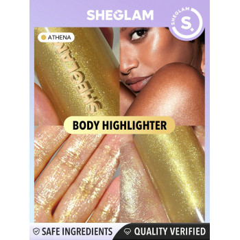 SHEGLAM Enlumineur Corporel Sunkissed - Athena Enlumineur Liquide, Scintillement Liquide, Longue Tenue, Éclaircissement Lumineux, Enlumineur Corporel Lumineux - 1230502