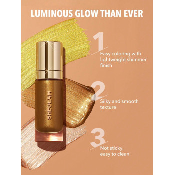 SHEGLAM Enlumineur Corporel Sunkissed - Athena Enlumineur Liquide, Scintillement Liquide, Longue Tenue, Éclaircissement Lumineux, Enlumineur Corporel Lumineux - 1230502