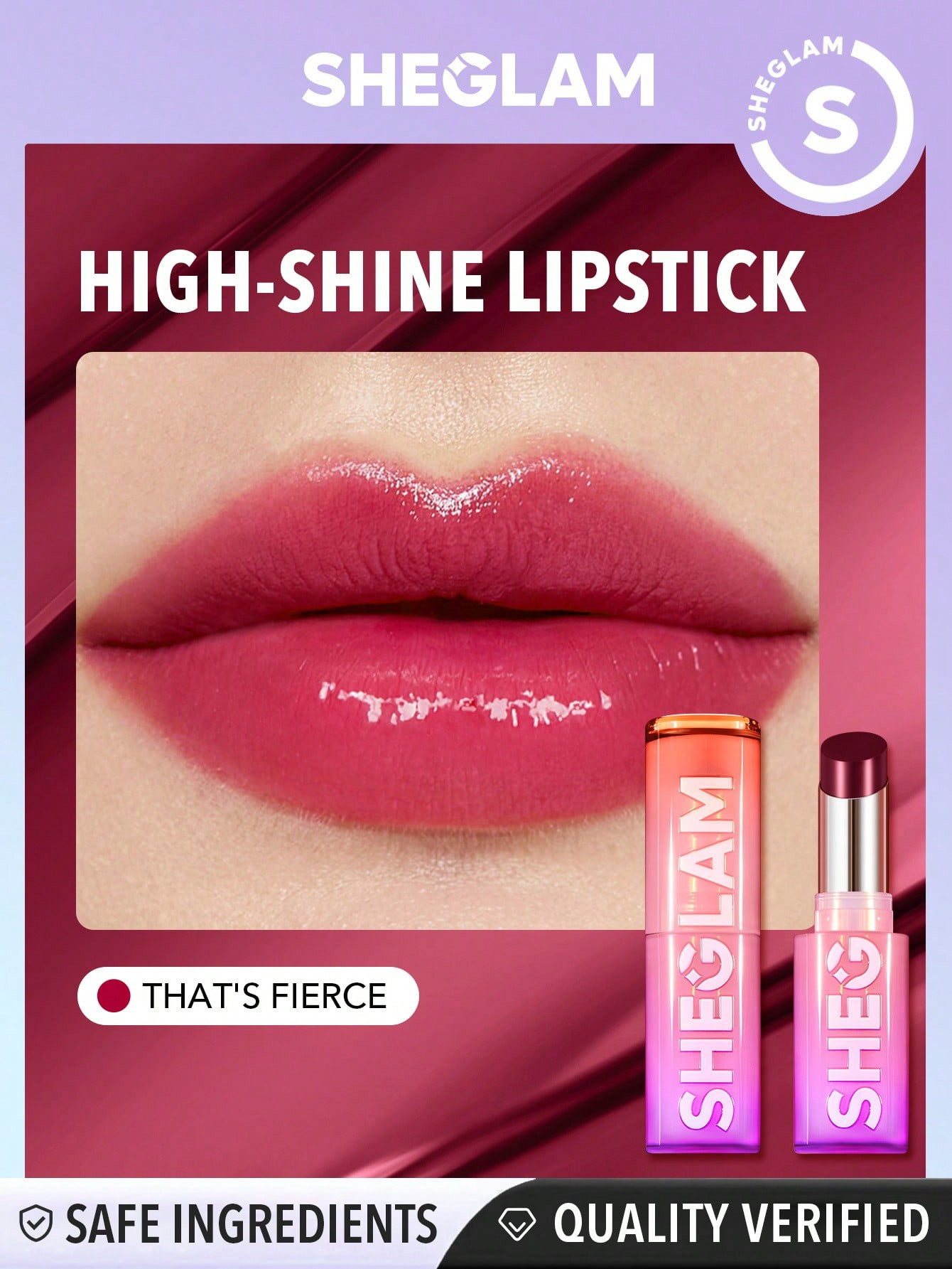 SHEGLAM Mirror Kiss High-Shine Lipstick-That's Fierce - 29925973