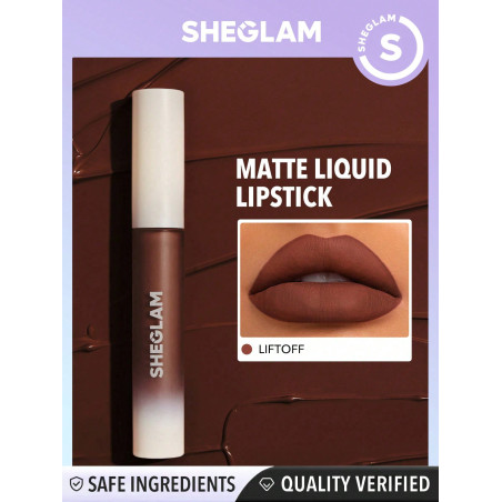 SHEGLAM Rouge À Lèvres Liquide Mat Allure-liftoff Longue Tenue Haute Pigmentation Nourrissante À L'huile De Tournesol, Réduit Les Fines Lignes Des Lèvres, Soins Des Lèvres, Maquillage Des Lèvres - 1514061