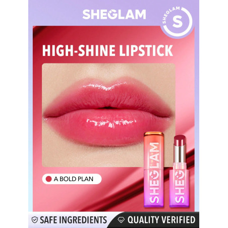 SHEGLAM Mirror Kiss High-Shine Lipstick-A Bold Plan - 29925406