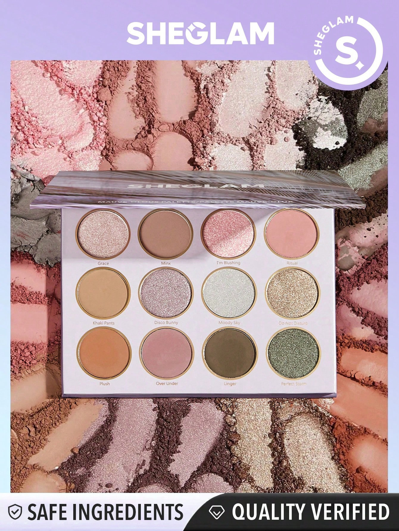 SHEGLAM Palette De Fards À Paupières Mauve-olous 12 Couleurs, Palette De Fards À Paupières Mats Et Chatoyants De Haute Brillance, Incroyablement Résistante Aux Taches, Uniformément Pigmentée, Professionnelle, Soyeusement Lisse, Facile À Porter. - 2170620