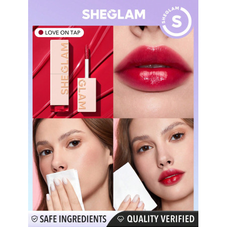 SHEGLAM Take A Hint Lip Tint-love On Tap Changement De Couleur À Longue Durée Finition Haute Brillance Bâton De Lèvre Non-collant Hydratant Pour Les Lèvres Sèches - 3680081