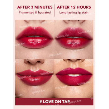 SHEGLAM Take A Hint Lip Tint-love On Tap Changement De Couleur À Longue Durée Finition Haute Brillance Bâton De Lèvre Non-collant Hydratant Pour Les Lèvres Sèches - 3680081