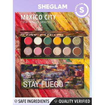 SHEGLAM Rester Fuego, Palette Du Mexique 12 Couleurs, Fard À Paupières Mat Et Métallique Chatoyant, Couleur Hautement Pigmentée Et Durable, Tenue Longue Durée Sans Bavure, Maquillage Des Yeux Cosmétiques - 3164855