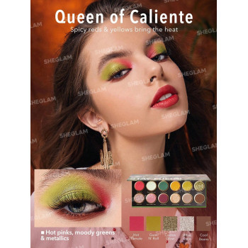 SHEGLAM Rester Fuego, Palette Du Mexique 12 Couleurs, Fard À Paupières Mat Et Métallique Chatoyant, Couleur Hautement Pigmentée Et Durable, Tenue Longue Durée Sans Bavure, Maquillage Des Yeux Cosmétiques - 3164855