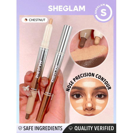 SHEGLAM Stylo contour et highlight pour le nez 2 en 3 Fine Line-Chestnut - 30529264