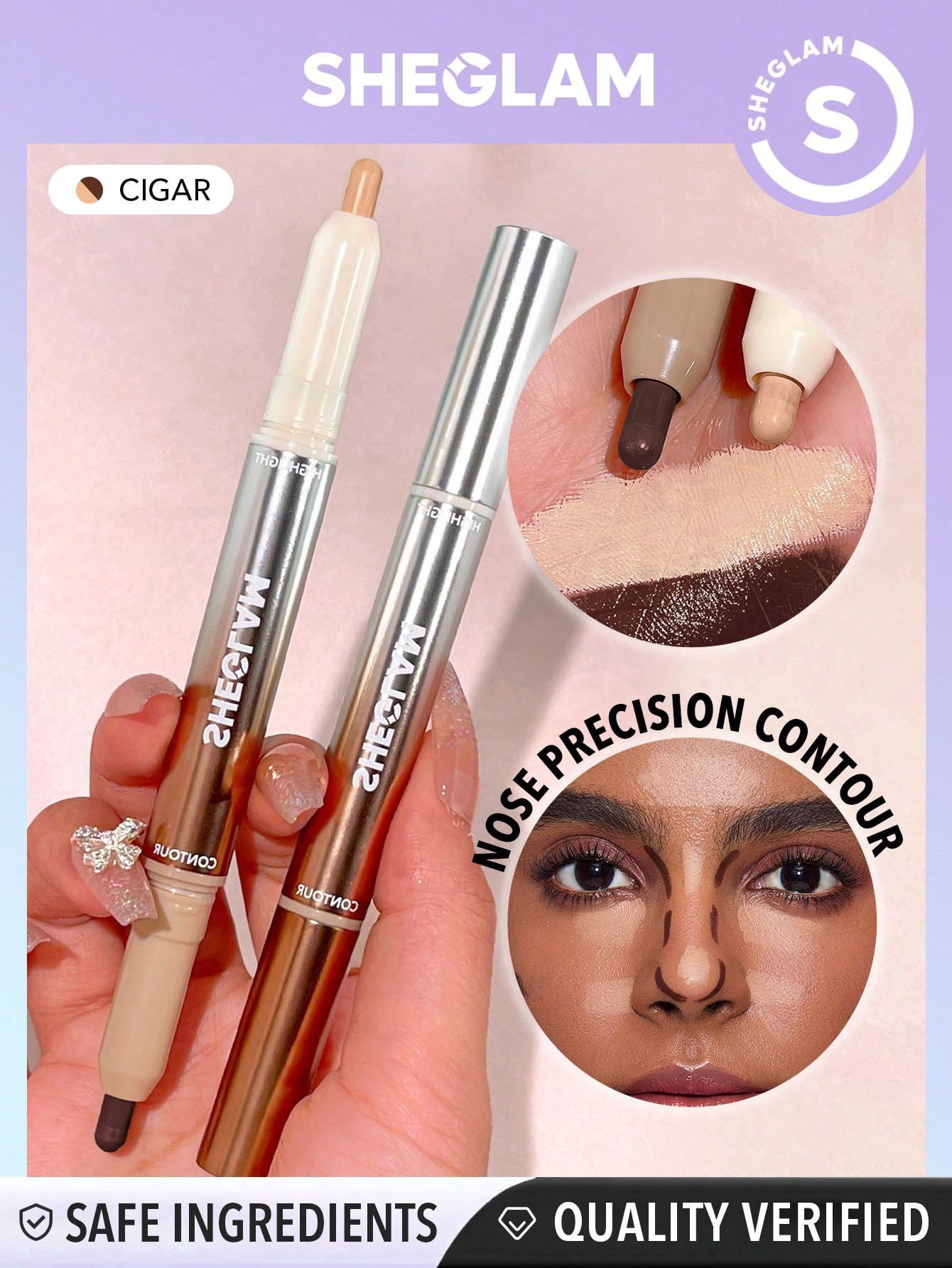 SHEGLAM Stylo contour et highlight pour le nez 2 en 4 Fine Line-Cigar - 30529273