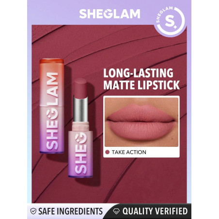 SHEGLAM Rouge à lèvres mat longue durée Dynamatte Boom - Take Action - 13209928