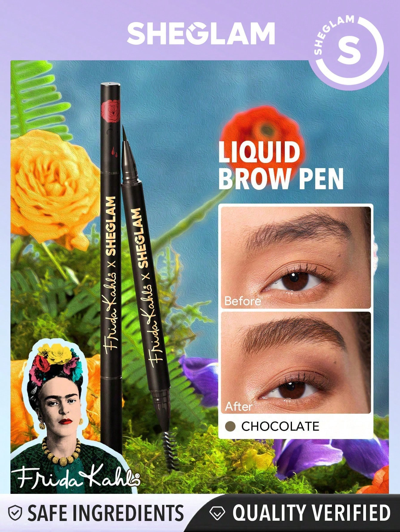 SHEGLAM Stylo à sourcils liquide X Frida Kahlo Brow Icon - Chocolat - 13674242