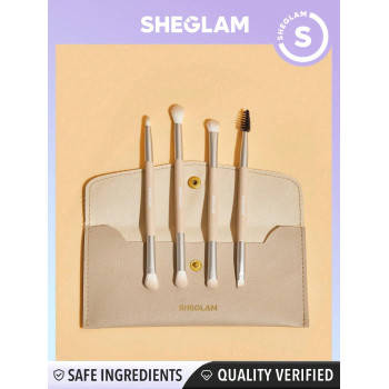 SHEGLAM Set De Brosses Essentielles Pour Les Yeux Glam 101 Avec Sac, Ensemble De Pinceaux À Maquillage Portables Synthétiques Pinceaux De Maquillage Pour Les Yeux De Mélange D'ombre À Paupières Pointus, Organiseur De Pinceaux De Maquillage, Étui De Voyage Pour Le Vendredi Noir - 3177133