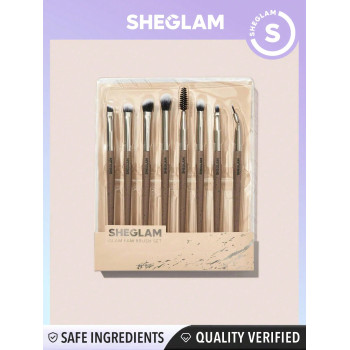 SHEGLAM Ensemble De Brosses Glam Fam 8 Pcs Ensemble De Brosses De Maquillage Synthétiques Pour Les Sourcils, Les Ombres À Paupières, Les Contours, Les Surligneurs, Les Estompeurs, Les Cache-cernes, Les Eyeliners, Pinceaux Pour Les Yeux Black Friday - 1938262