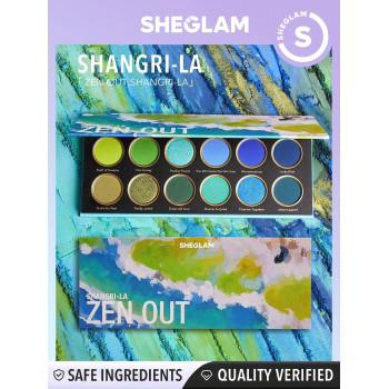 SHEGLAM Palette De Fards À Paupières De 12 Couleurs Shangri-la, Zen Out, Brillantes, Mat, Métalliques, Bleues Et Vertes, Couleurs Hautement Pigmentées, Longue Tenue, Sans Bavure, Fard À Paupières Facile À Fondre, Cosmétiques De Maquillage Pour Les Yeux. - 3164853