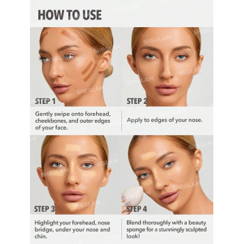 SHEGLAM Stick Sculpt And Color - Mocha &amp- Champagne 2 En 1 Contour À Double Tête Très Pigmenté Non-fading Highlighter Double Usage Pour Le Contouring Brightening Pro - 803821