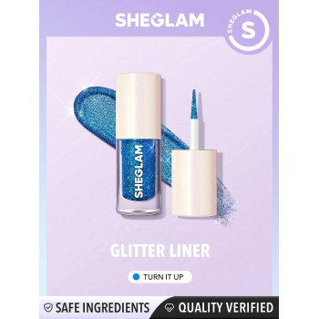 SHEGLAM Party Glitter Liner-turn It Up Gel De Fard À Paupières Liquide Bleu Haute Brillance Et Haute Pigmentation Qui Dure Longtemps, Offre Une Qualité Hautement Pigmente Et Une Bonne Tenue, Idéal Pour Le Vendredi Noir, Cadeau De Fard À Paupières Bleu Y2k - 11860414