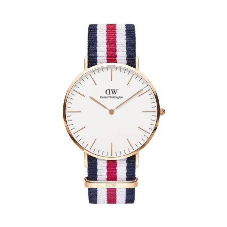 Montre à quartz en polyester Cambridge - 40 mm - Bleu et rouge - 02 - 31677884