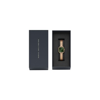 Montre à quartz en acier Quadro Studio - 22 x 22 mm - Doré et vert - 02 - 31677885