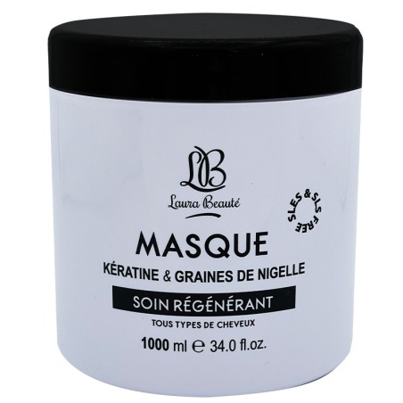 Masque régénérant - Kératine & graines de nigelle - Cheveux - 1 L - 03 - 26769222