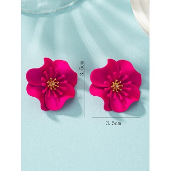 1 paire Boucles D'oreilles Charmant À La Mode Minimaliste Été Vacances style Design Fleur Émail - 17258576