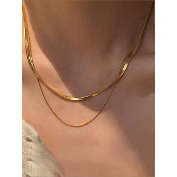 2 pièces/set Collier À Chaîne Minimaliste - 16066965