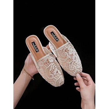 Femme Chaussures plates à broderie avec tulle mode - 15337968