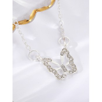 1 pièce Collier À La Mode En Alliage De Zinc Avec Strass À Pendentif Papillon Pour Femme Pour Décoration Quotidienne - 13986512