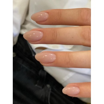 Mettez à niveau votre apparence Ensemble de faux ongles manucure simple quotidien de 24 pièces en forme d'amande longue, couleur unie nude, convient p  les jours - 19765743