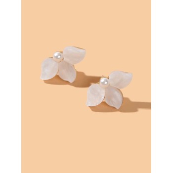 Boucles D'oreilles Décoratives De Fausses Perles Et De Fleurs - 3125817