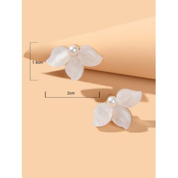 Boucles D'oreilles Décoratives De Fausses Perles Et De Fleurs - 3125817