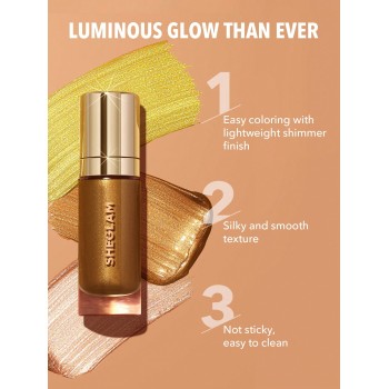 SHEGLAM Sunkissed Body Highlighter - Eros Highlighter Liquide Liquide Scintillant À Porter Longtemps, Corps Éclaircissant Et Brillant - 1230504