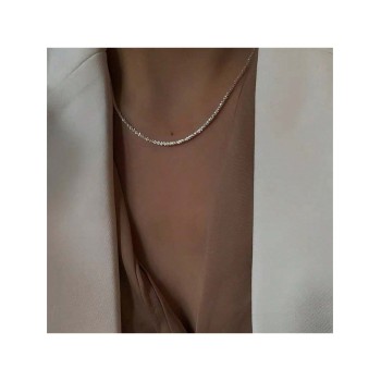 2 pièces/ensemble, 1 pièce Collier ras du cou avec étoiles brillantes + 1 pièce bracelet, matériau en alliage plaqué sous vide, convient pour les rendez-vous en couple - 34611551