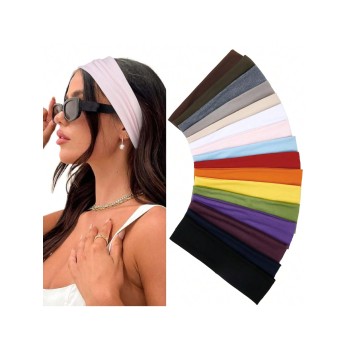 8Pcs RandomHeadbands pour femmes sans glissement - Bandes de cheveux de sport de mode pour les cheveux des femmes, bandeaux en tissu doux et extensible pour les femmes pour l\"entraînement, le yoga et la course à pied - 31185177