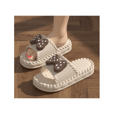 Chaussons d'intérieur épais pour femme pour l'été, sandales de salle de bain antidérapantes pour une utilisation en extérieur - 34287476