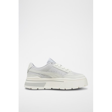 Sneakers plateformes en cuir Mayze Stack Selflove - Blanc et gris - 02 - 31109414