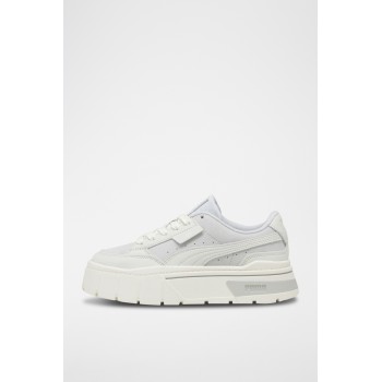 Sneakers plateformes en cuir Mayze Stack Selflove - Blanc et gris - 02 - 31109414