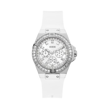 Montre à quartz en silicone - Blanc et argenté - 02 - 30516863