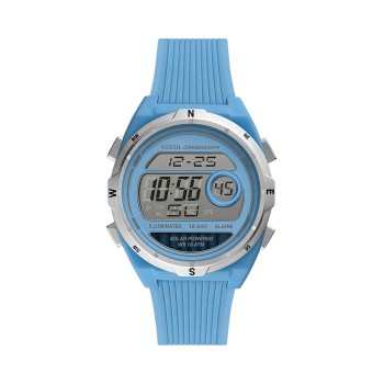 Montre digitale en silicone Everett Solar Digital - Chronographe - Ciel et argenté - 02 - 30025366